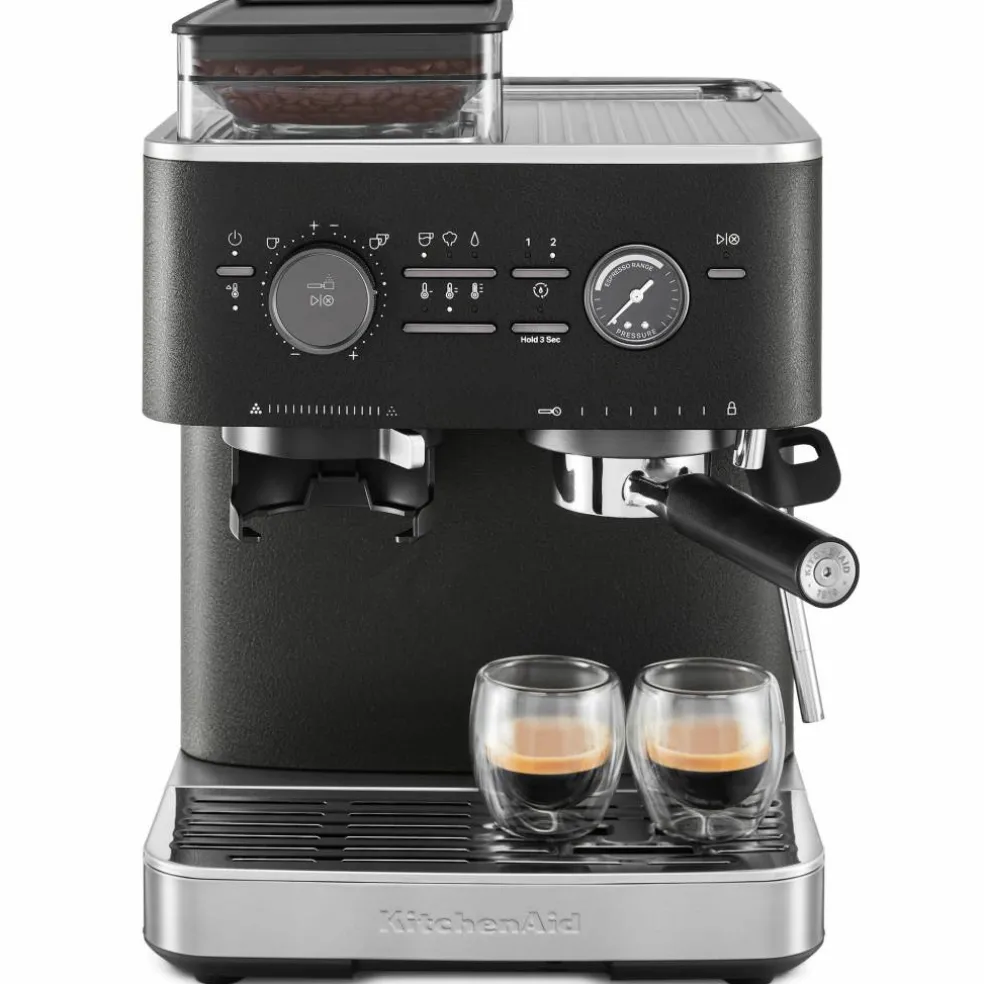 Espressomaskin med kaffekvarn, candy apple