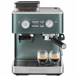 Espressomaskin med kaffekvarn, candy apple