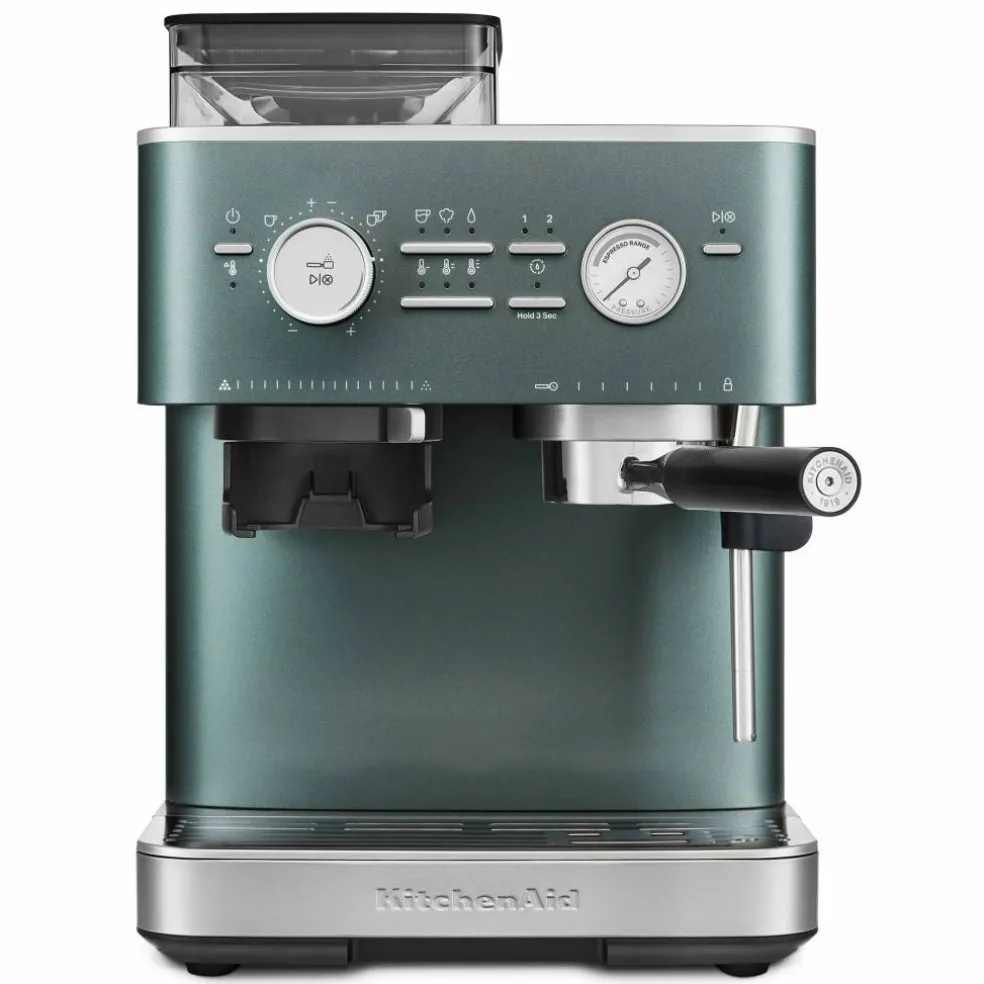 Espressomaskin med kaffekvarn, cast iron black