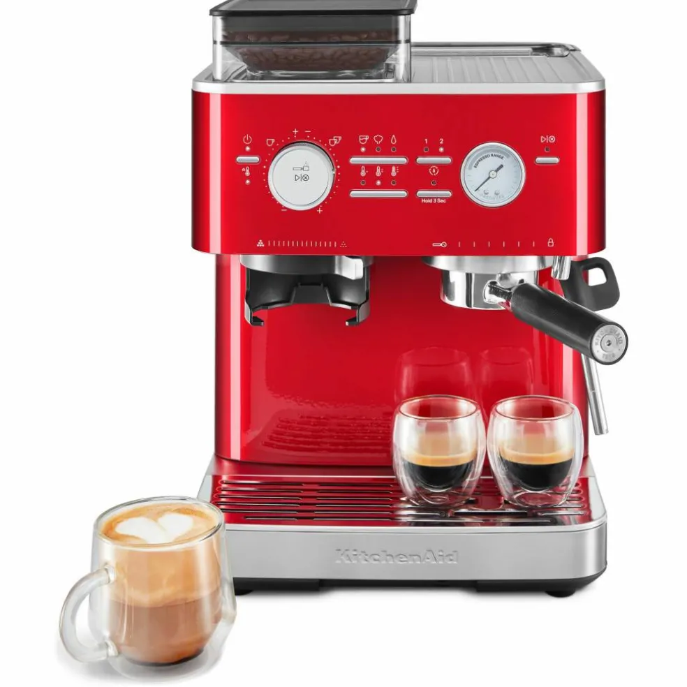 Espressomaskin med kaffekvarn, cast iron black