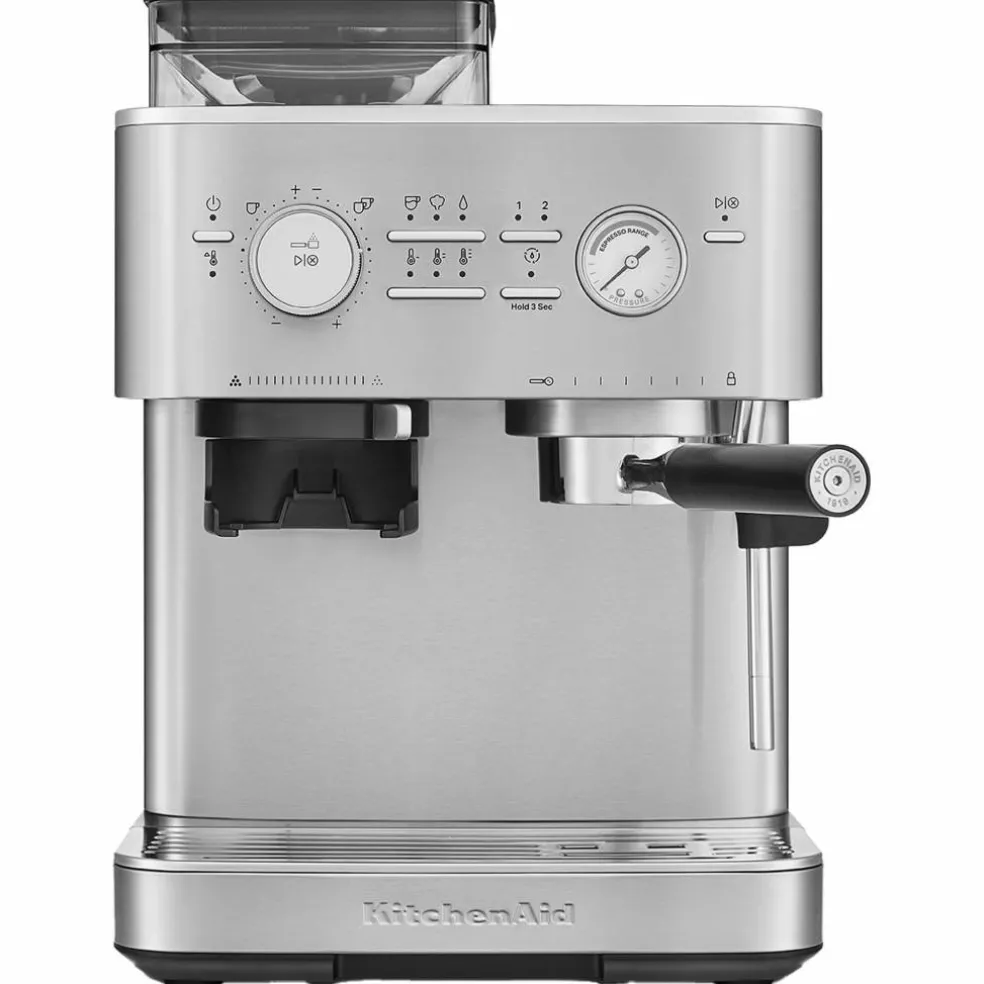Espressomaskin med kaffekvarn, porcelain white