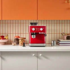 Espressomaskin med kaffekvarn, porcelain white