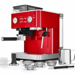 Espressomaskin med kaffekvarn, porcelain white
