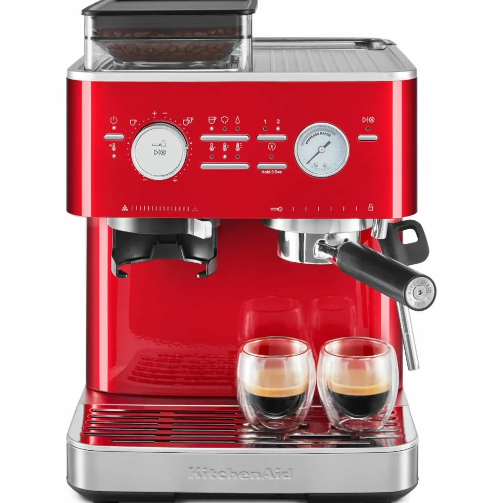 Espressomaskin med kaffekvarn, porcelain white