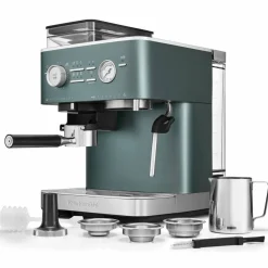 Espressomaskin med kaffekvarn, porcelain white