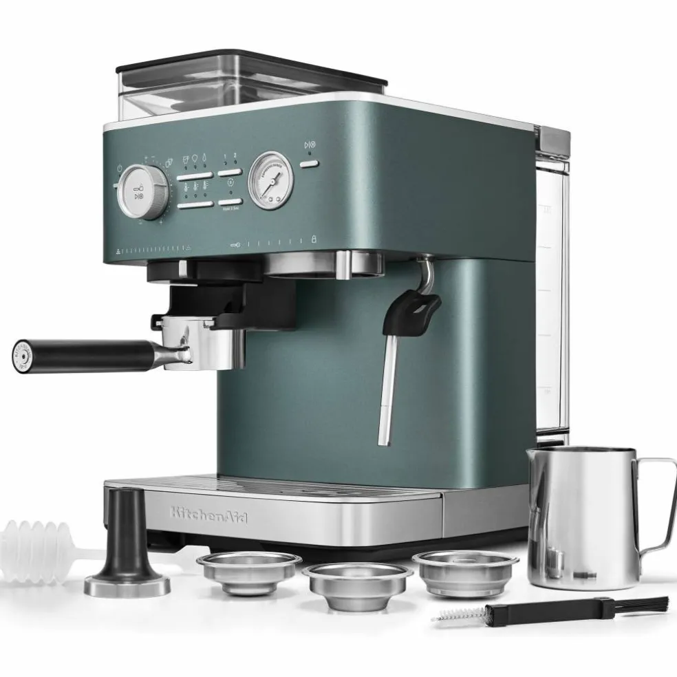Espressomaskin med kaffekvarn, porcelain white