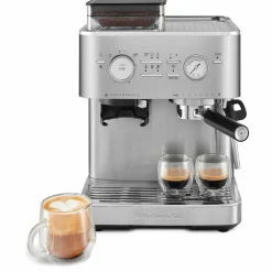 Espressomaskin med kaffekvarn, stainless steel