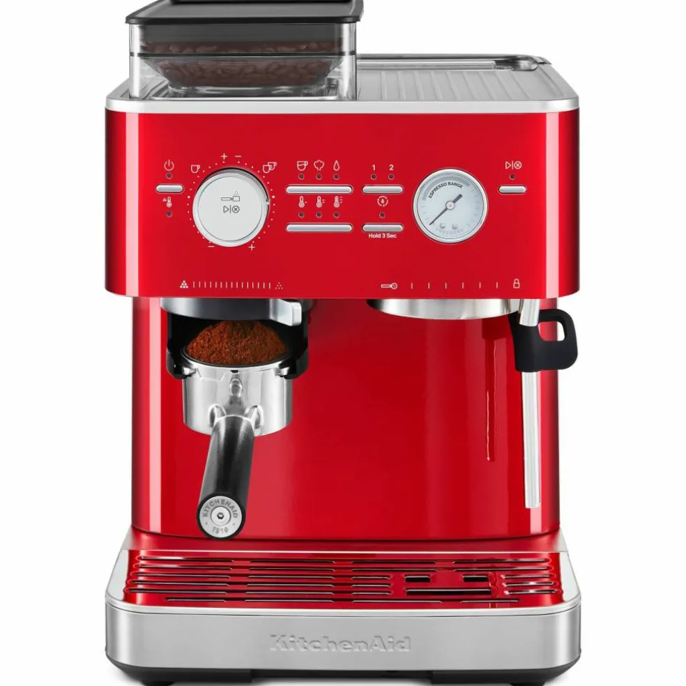 Espressomaskin med kaffekvarn, stainless steel
