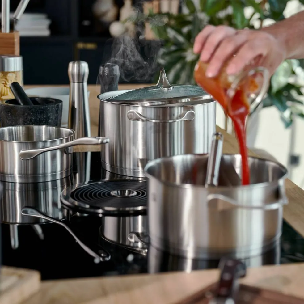 Essence gryt- och kastrullset, 4 delar + 3 lock, rostfritt stål