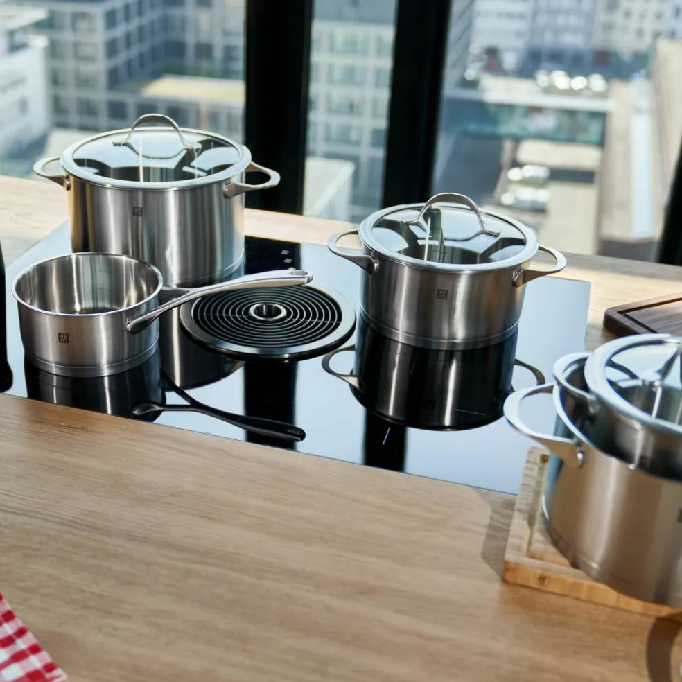 Essence gryt- och kastrullset, 4 delar + 3 lock, rostfritt stål