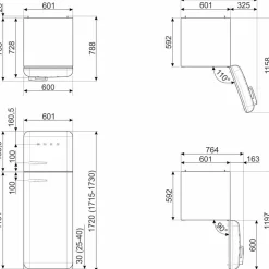 FAB30RSV6 Kyl/Frys 172cm Högerhängd Silver