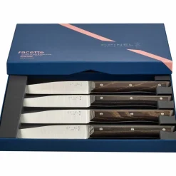 Facette bordskniv 4-pack, mörk ask