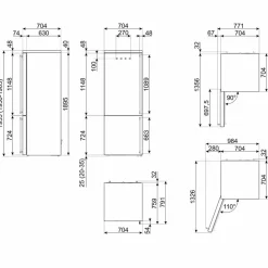 FA8005LAO6 vänsterhängd kyl/frys 70 cm, antracit