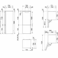 FA8005LPO6 vänsterhängd kyl/frys 70 cm, creme