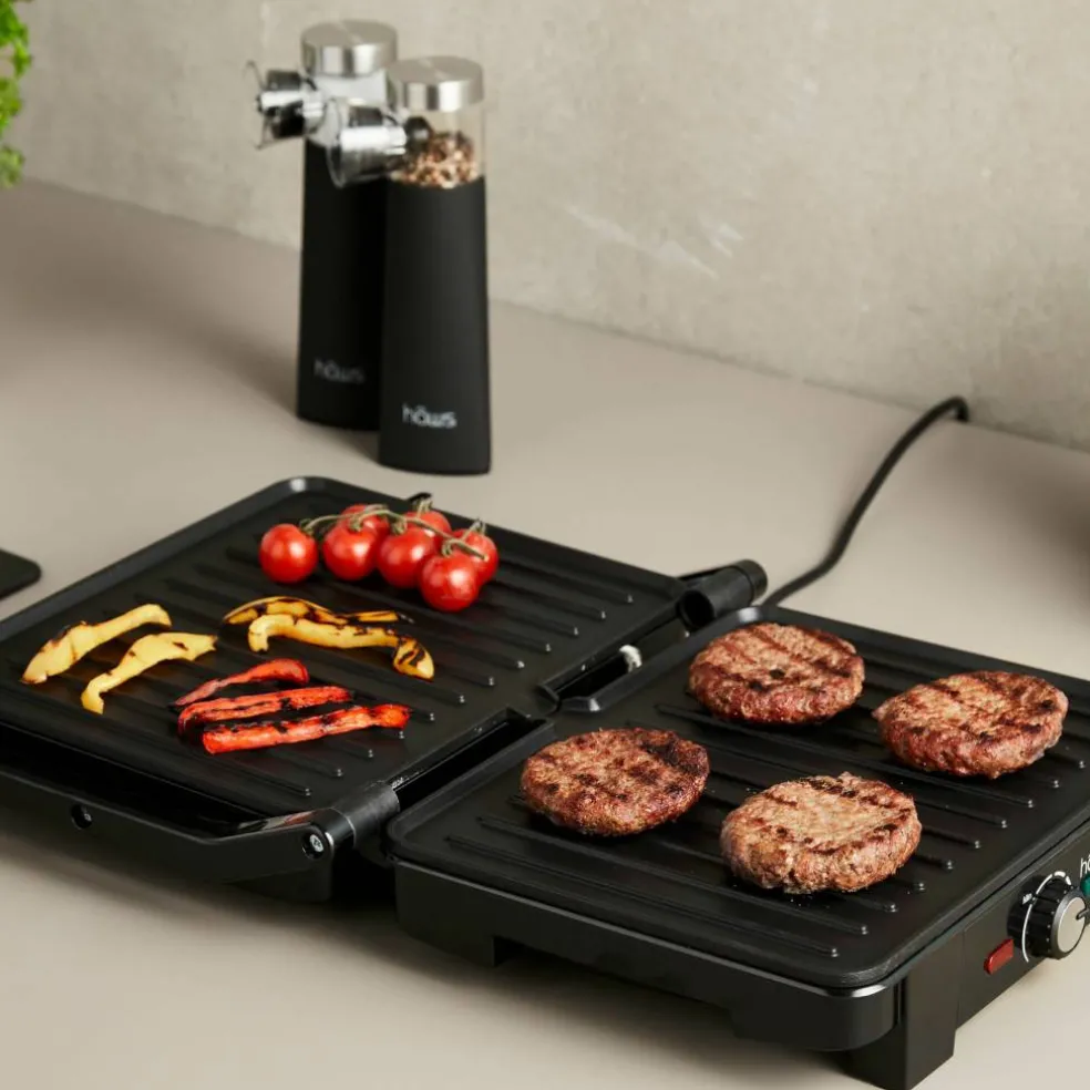 Falster bord-/paninigrill, svart/rostfri