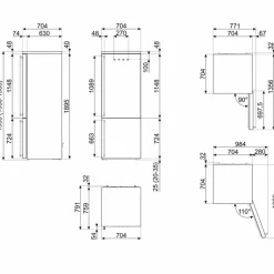 FA8005RPO6 högerhängd kyl/frys 70 cm, creme