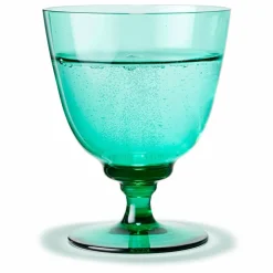 Flow vattenglas på fot 35 cl, emerald green