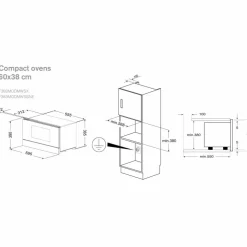 F383MODMWSX vägghängd mikro 38 cm, rostfri