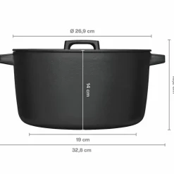 Folken gjutjärnsgryta med lock 6 liter