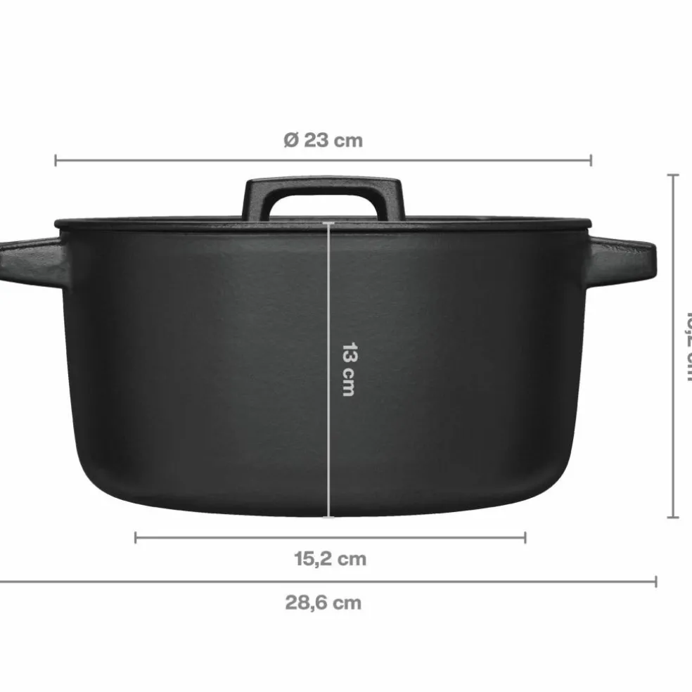 Folken gjutjärnsgryta med lock 4 liter