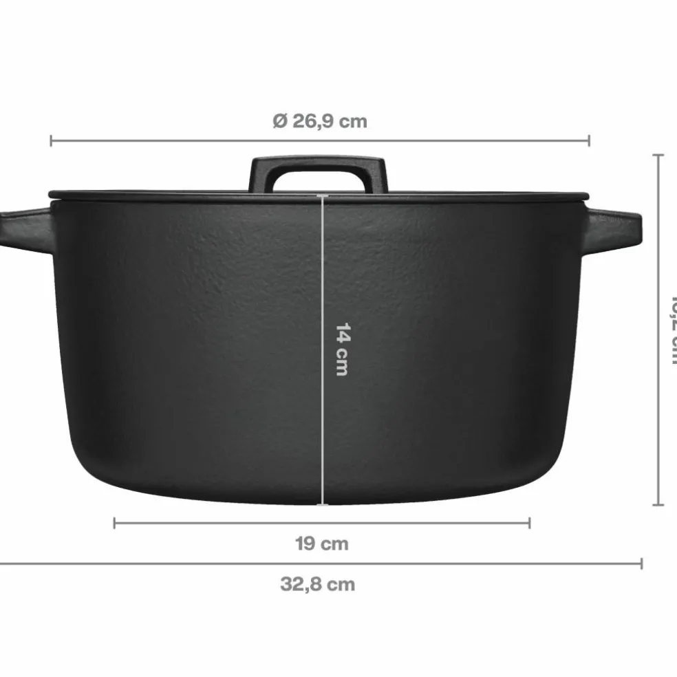 Folken gjutjärnsgryta med lock 4 liter
