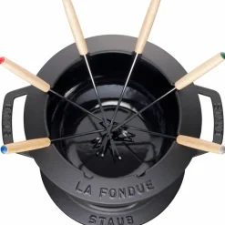Fondue set 18 cm svart med blank insida