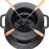 Fondue set 16 cm svart med blank insida