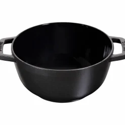 Fondue set 20 cm svart med blank insida