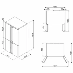FQ960PB6 Victoria french door-kombiskåp, pastellblå