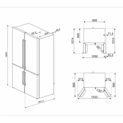 French Door kyl/frys 92 cm, vit