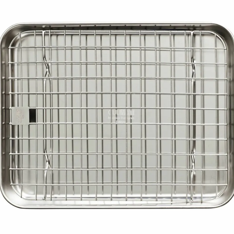 Gastrobleck + galler 31,5x24,5x2,5 cm, rostfritt stål