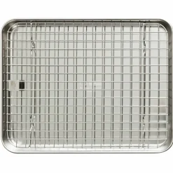 Gastrobleck + galler 31,5x24,5x2,5 cm, rostfritt stål