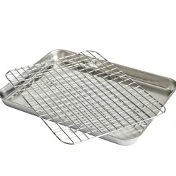Gastrobleck + galler 26,5x20,5x2,5 cm, rostfritt stål