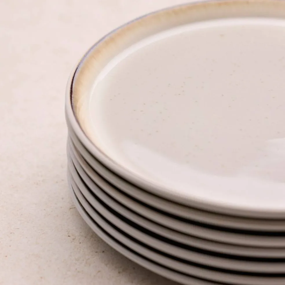 Gastro middagstallrik 27 cm, vit/grön