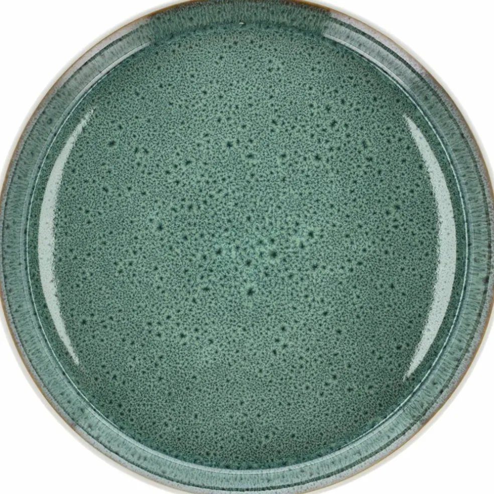 Gastro middagstallrik 27 cm, vit/grön