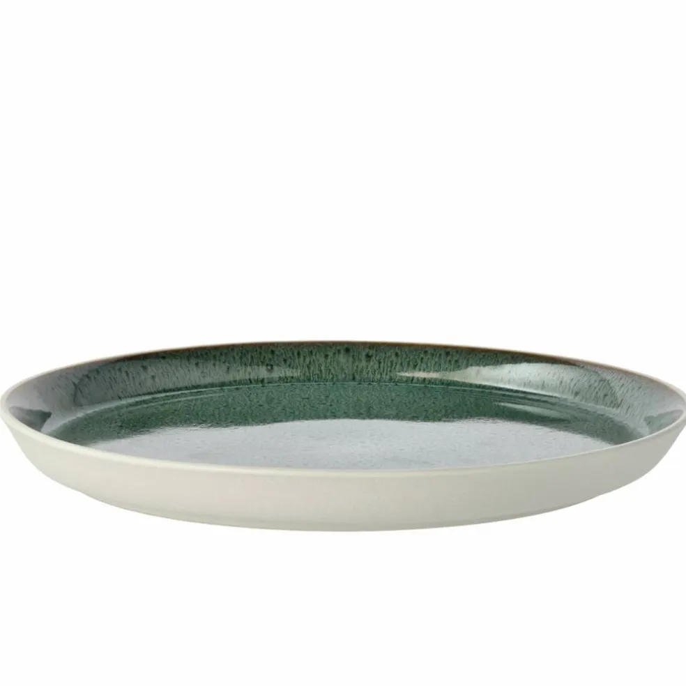 Gastro middagstallrik 27 cm, vit/grön