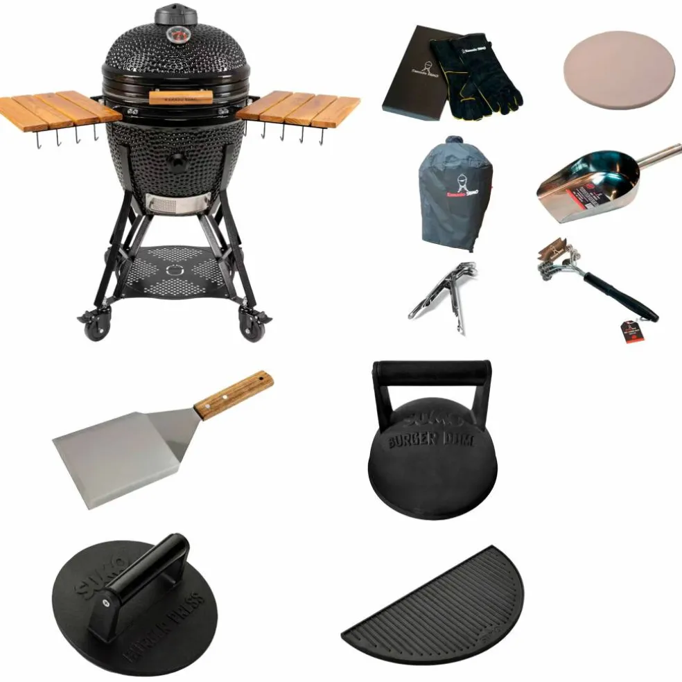 Gen 2 Large kamadogrill med smashpaket, grön