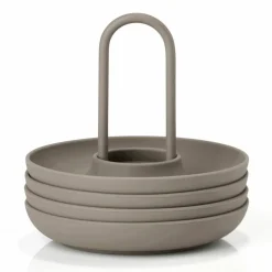 Äggkopp + hållare 4 st, taupe