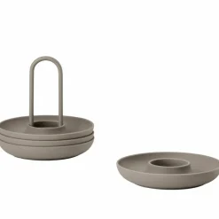 Äggkopp + hållare 4 st, taupe