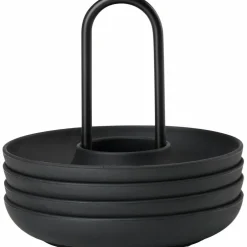 Äggkopp med hållare, Svart - 4 st