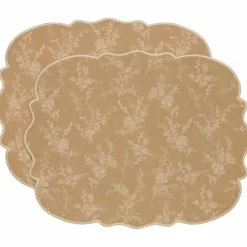 Gia bordstablett blomma 35 x 45 cm 2-pack, beige