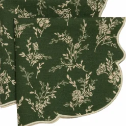 Gia servett blomma 45 x 45 cm 2-pack, grön