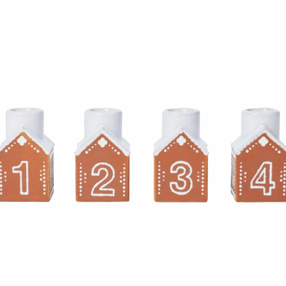Gingerbread adventsljusstake 7,5 cm, brun