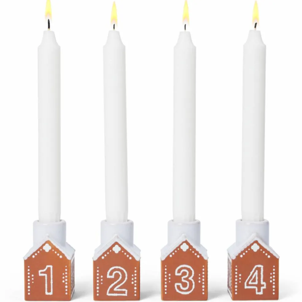 Gingerbread adventsljusstake 7,5 cm, brun