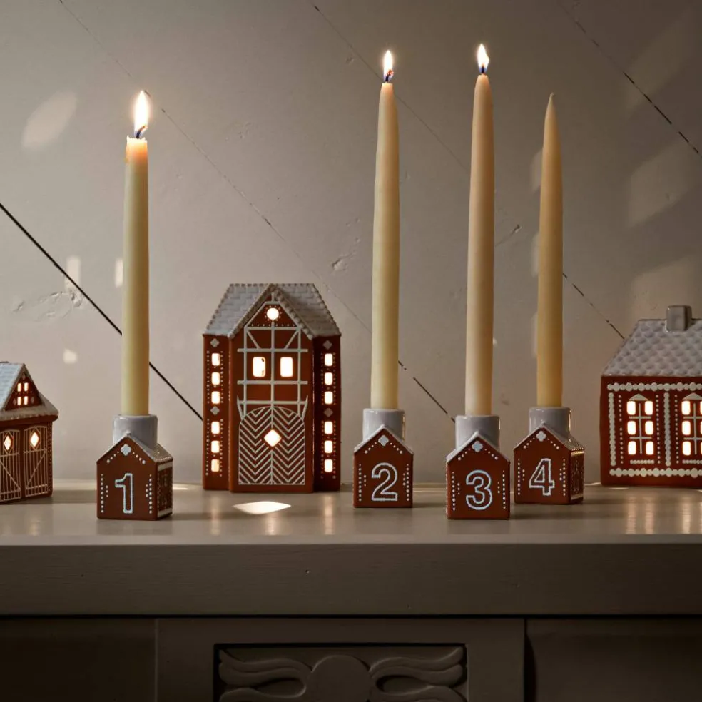 Gingerbread adventsljusstake 7,5 cm, brun