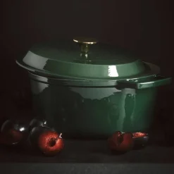 Gjutjärnsgryta 5,0L, mörkröd