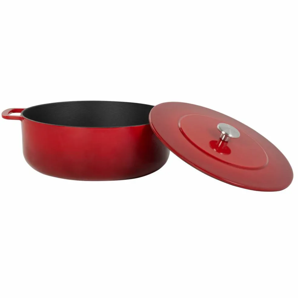 Gjutjärnsgryta med lock 28 cm/5,3 liter, cherry