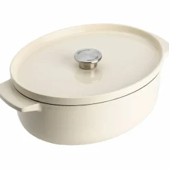 Gjutjärnsgryta oval 30 cm/5,6 liter, almond cream