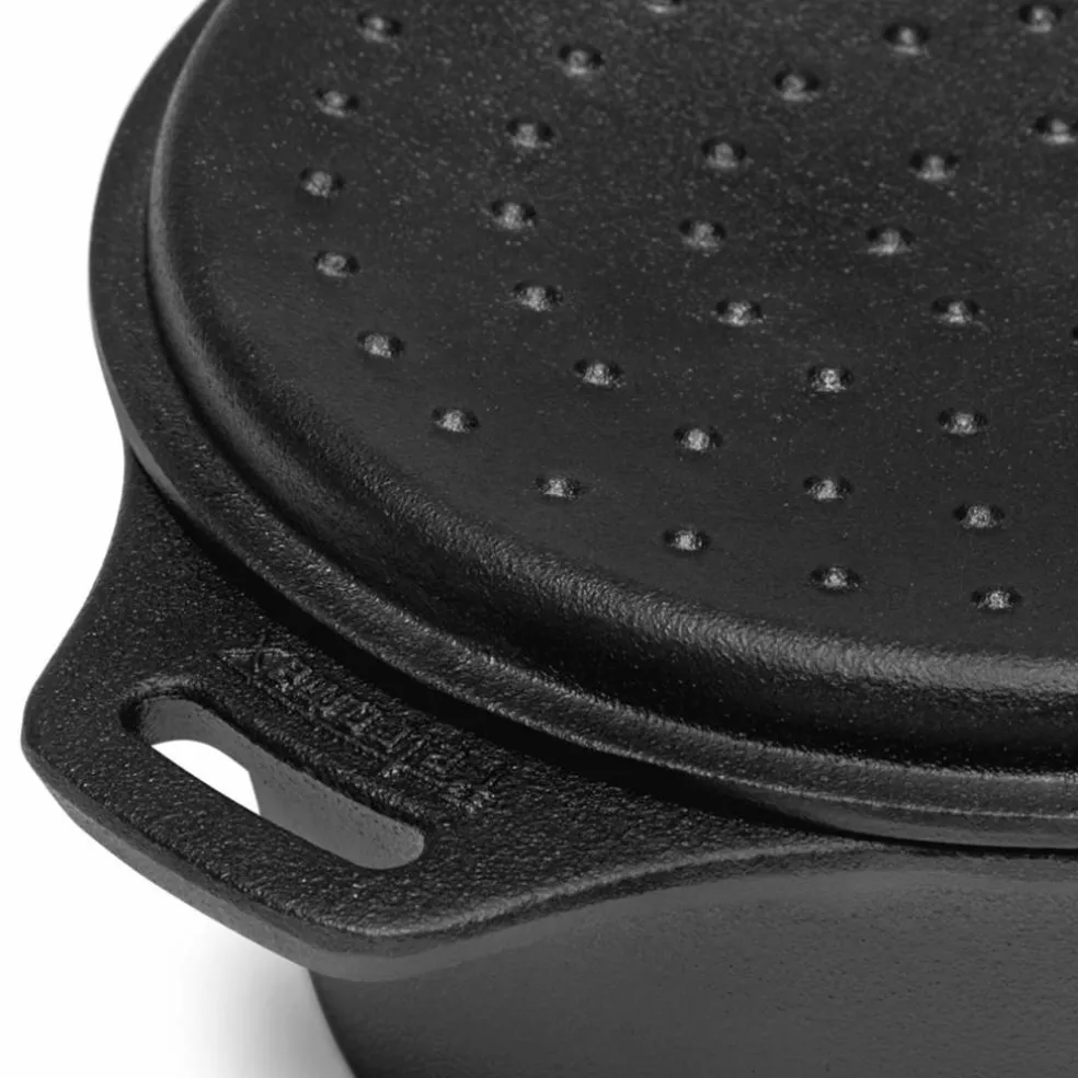 Gjutjärnskastrull med lock 2 liter