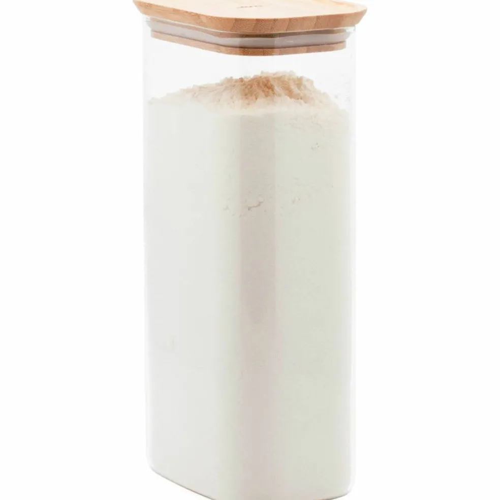Glaslåda med bambulock 120 cl